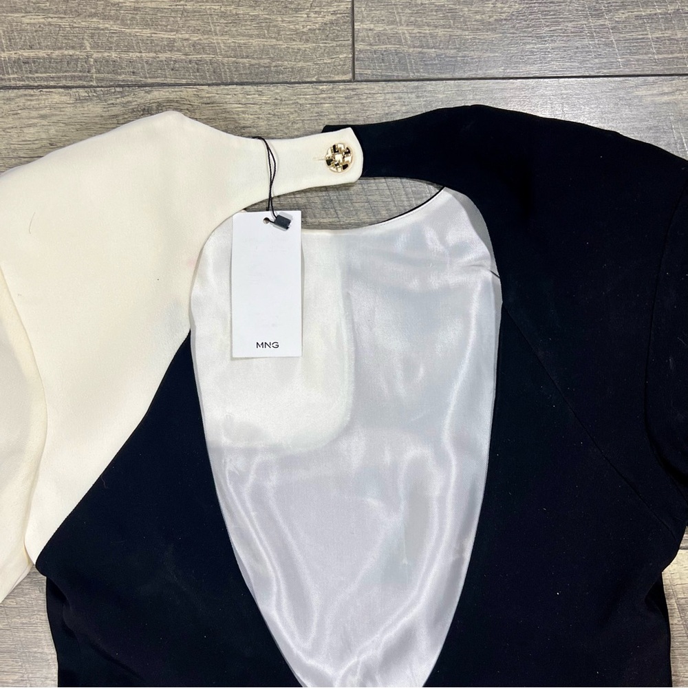Mango Monochrome Long Sleeve Dress - Picture 4 of 5